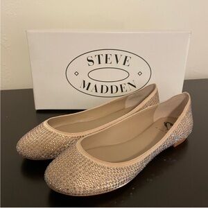 Steve Madden Rhinestone Embellished Flats - Gold